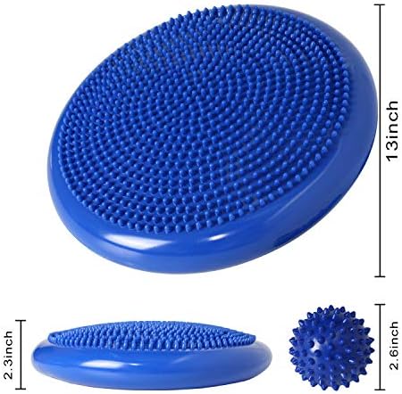 Wobble Cushion, Balance Disc, Wiggle Seat, Balance Pads for Physical Therapy, Stability Disc, Wobble Board for Dogs, Office, Sensory Kids, Classroom with Spiky Massage Ball