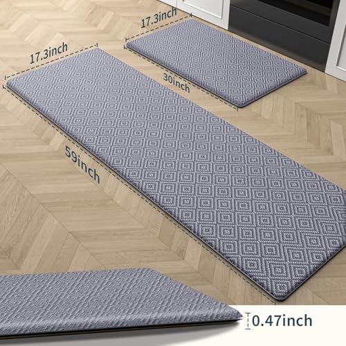 Kitchen Mat 2PCS Kitchen Rugs Cushioned Anti-Fatigue Rug Standing Desk Mat