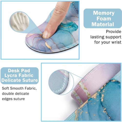 Large Mouse Pad with Wrist Rest, 4-in-1 Wrist Rest for Keyboard and Mouse