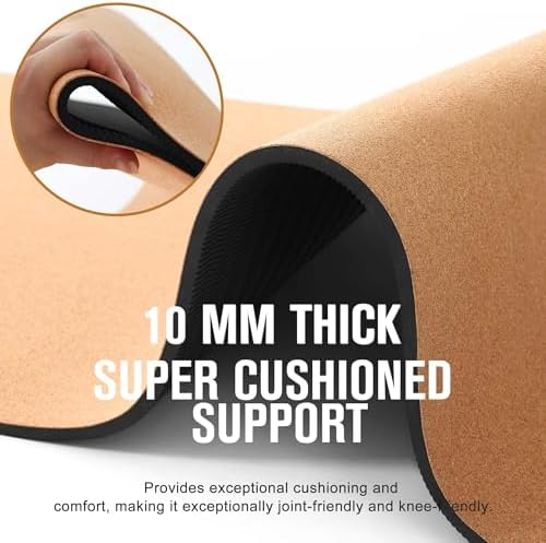 Umineux Cork Yoga Mat 1/4 & 2/5 Inch Thick 72 x 26 in