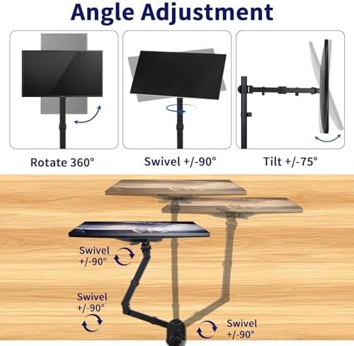 Single Monitor Arm Mount for 13-32 Inch Screen Up to 22lbs