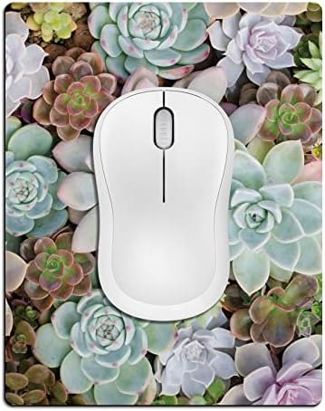 Small Mouse Pad Cute, Mini Mouse Pads for Wireless Mouse and Laptop, Travel Mousepad with Designs - Pretty Succulent, Portable Mousepads - 5.5 x 7 in, Computer Accessories for Women