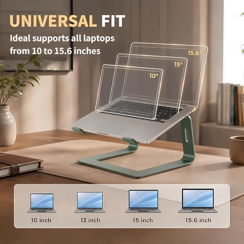 Orionstar Ergonomic Laptop Stand, Aluminum Riser, 10-15.6",Green