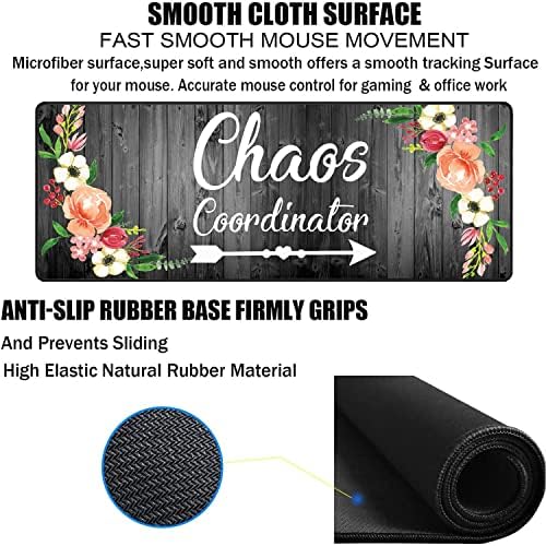 Large Gaming Mouse Pad, Keyboard Wrist Rest pad + Mouse Wrist pad + Coaster Set Extended Waterproof Non-Slip Table mat Suitable for Home Office Learning Games - Chaos Coordinator