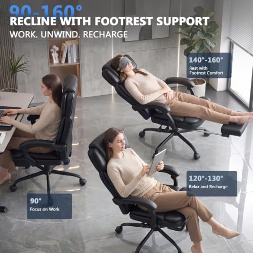Big and Tall Office Chair 400lbs, PU Leather Executive Chair