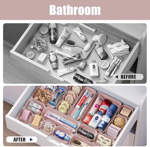 Drawer Organizers Bins 18 PCS for Bathroom Makeup Desk Office