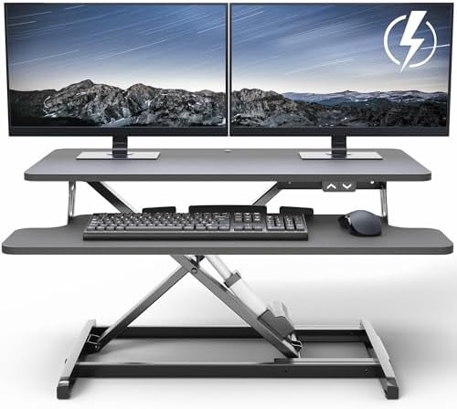 VIVO Black 32 in Electric Standing Desk Converter, DESK-VE32B
