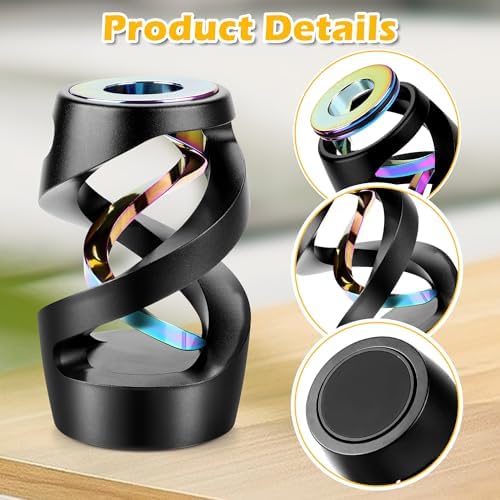 Kinetic Spinning Fidget Toy, ADHD Stress Relief Desk Decor Black