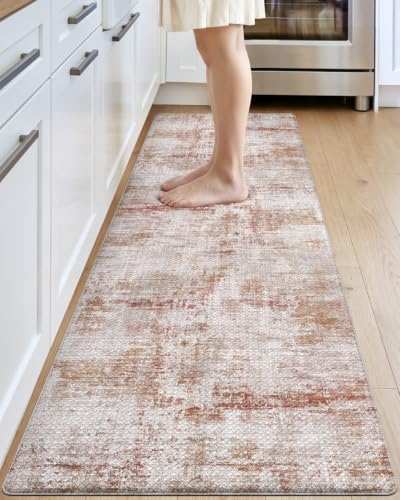 DEXI Kitchen Floor Mats Cushioned Anti Fatigue Runner Rug 23x59 Red