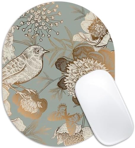 Oval Mouse Pad 6x8in Non-Slip for Laptop,Bird