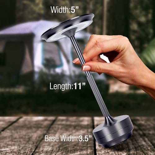 Cordless Table Lamps Rechargeable, Portable Battery Operated Lamp, 3 Color Stepless Dimming LED Table Light with Memory Function, for Outdoor/Dinner/Patio/Restaurant (Dark Silver)