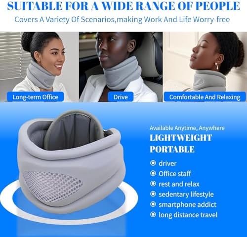 Neck Brace, Neck Braces for Neck Pain and Support, Adjustable Cervical Collar Keep Vertebrae Stable and Aligned, Relief of Cervical Spine Pressure for Sleeping