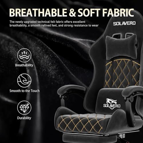 HLDIRECT Massage Recliner Gaming Chair with Footrest for Adults, Black