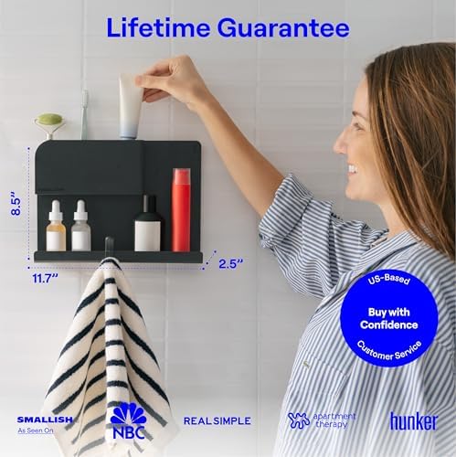 WallShelfie Bedside Wall Organizer & Dorm Decor for Dorm Room - Black