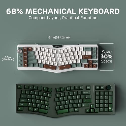 RK ROYAL KLUDGE A72 Alice Ergonomic Wireless Mechanical Keyboard,Split Ergo