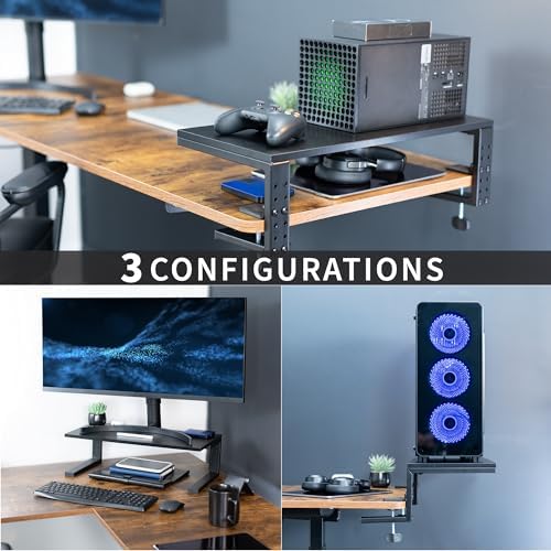 VIVO Black Clamp-on 22 in Desk Extension Shelf, DESK-SHELF22B