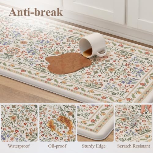 KIMODE Anti Fatigue Kitchen Mats for Floor,Cushioned Kitchen Rugs Sets of 2