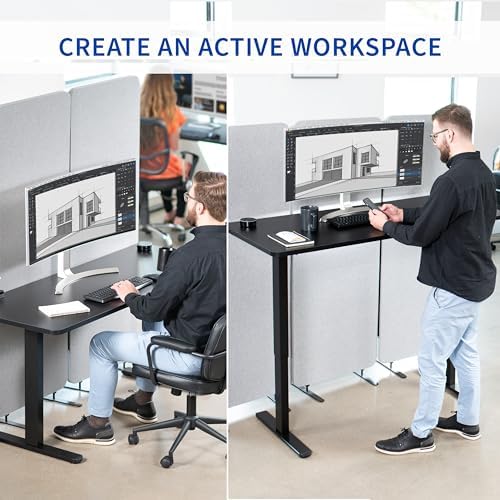 VIVO White Dry Erase 60 x 24 in Standing Desk, DESK-KIT-W06WE