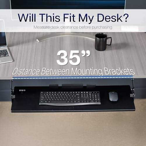 VIVO Black Under Desk 34 x 11 in Adjustable Keyboard Tray, MOUNT-KB34S