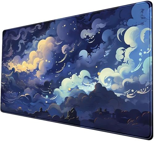 Pastel Large Mouse Pad Blue Desk Mat Aesthetic Sky Kawaii Gaming Mouse Pad XXL Keyboard Computer Mat Cute Desk Decor Office Gift 31.5 X15.7 in