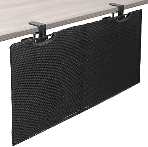 VIVO Black Clamp-on 30 inch Desk Cable Management Sleeve, DESK-SKIRT-30P