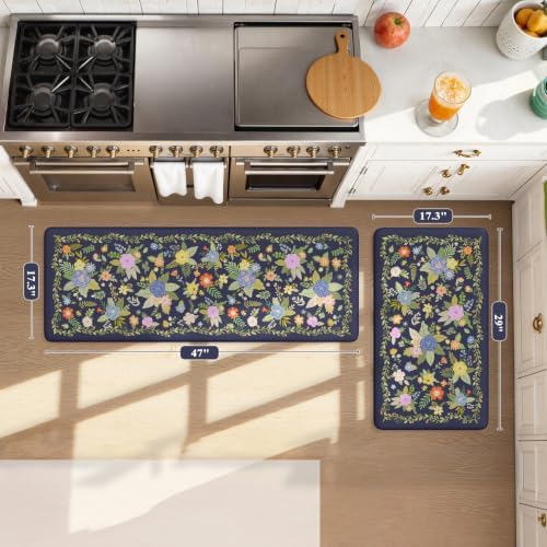 KIMODE Anti Fatigue Kitchen Mats for Floor,Farmhouse Rugs for Kitchen Floor