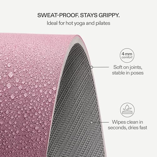 Premium Yoga Mat – Sweat-Activated Non-Slip PU Grip I Natural Rubber Base I 4mm for Yoga, Pilates & Workouts