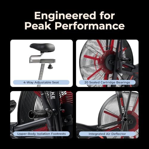Sunny Health & Fitness Smart Heavy-Duty Fan Bike for HIIT Cycling Workout