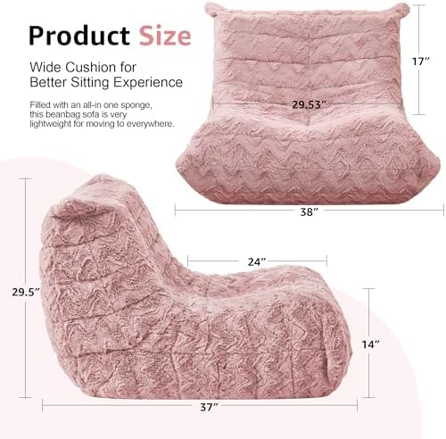 Hobestluk Big Bean Bag Chairs for Adults Fireside BeanBag Couch Togo Sofa