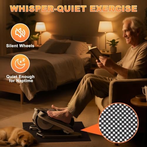 Low Impact Mini Under Desk Elliptical Quiet Electric Leg Exerciser
