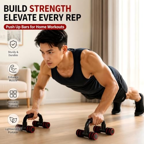 Push Up Bar,Portable Push up Handles for Floor,Strength Training Equipment with Non-Slip Ergonomic Grip,Sturdy Structure,Home Gym Equipment for Men Women Workout