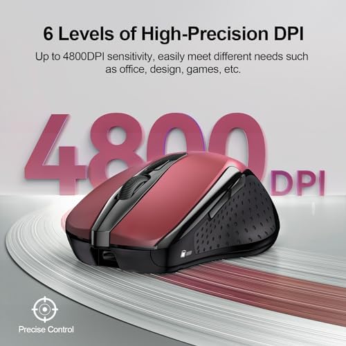 TECKNET Wireless Mouse Rechargeable, 2.4G Computer Mice with USB-A Receiver