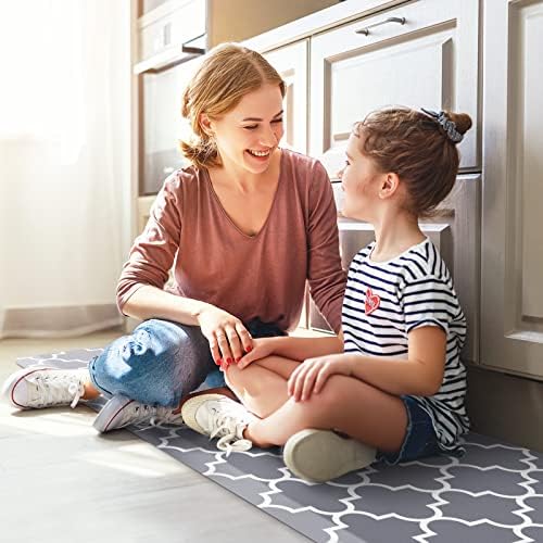 WISELIFE Anti Fatigue Mats for Kitchen Floor, 17.3"x 60", 4/5 Inch, Grey
