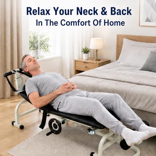 Cervical Traction Device Spine Stretching Bed 330 lbs Adjustable Home