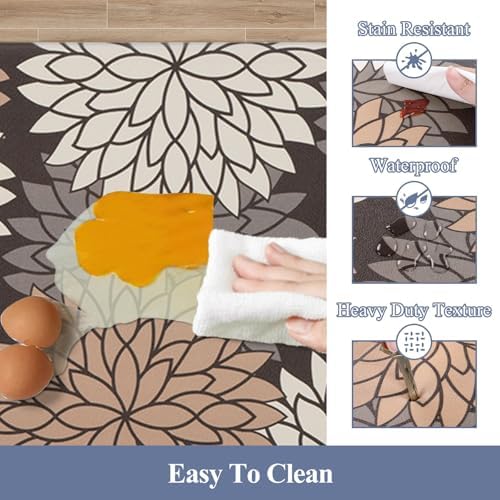 HEBE Anti Fatigue Kitchen Rugs Set of 2, Cushioned Kitchen Mats for Floor