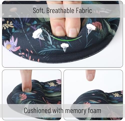 Mr. Pen- Ergonomic Mouse Pad with Wrist Rest, Midnight Bloom Design