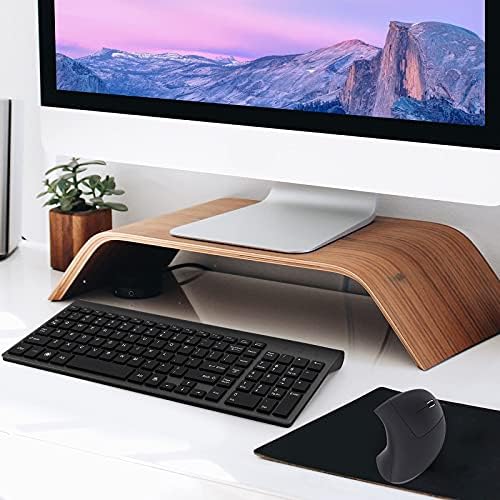 2.4GHz Wireless Vertical Ergonomic Mouse and Keyboard Combo Ultra-Thin Portable Size for PC Desktop Computer Laptop Mac Tablet