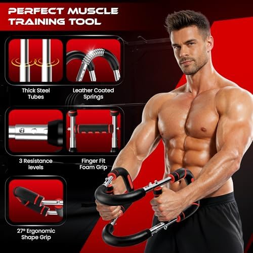 Twister Arm Trainer, Adjustable Dual Resistance (30-90, 90-120 Lbs) Upper Body Chest Exerciser And Hand Grip Strength Trainer, Portable Training Equipment For Chest & Arm Workout, Best For Home Gym