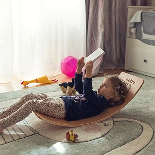 NUTTY TOYS Montessori Wooden Wobble Board for Kids & Adults -100% Natural Wood Balance Board, Waldorf Toddler Balancing Toy, Unique Boy Girl Open Ended Toy Best Valentines Day & Easter Gifts Idea 2026