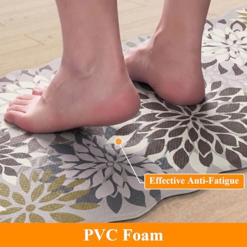 HEBE Anti Fatigue Kitchen Rugs Set of 3, Cushioned Kitchen Mats for Floor