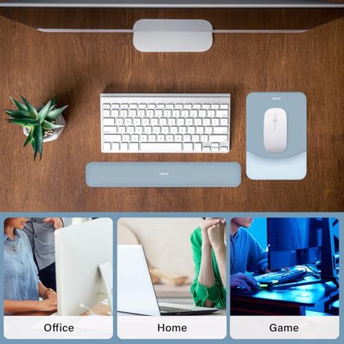 MOSISO Wrist Rest Support Mouse Pad & Keyboard Set, Aquamarine