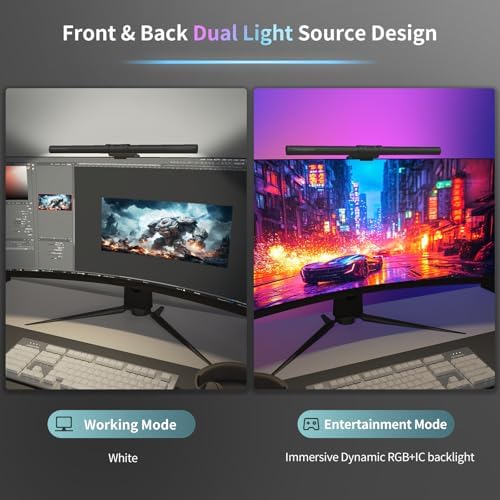 RGB Monitor Light Bar, 16.54'' USB LED Desk Lamp,Home Office Gaming