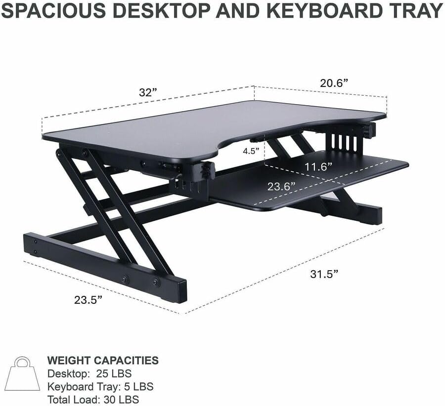 Lorell Adjustable Desk/Monitor Riser, Black