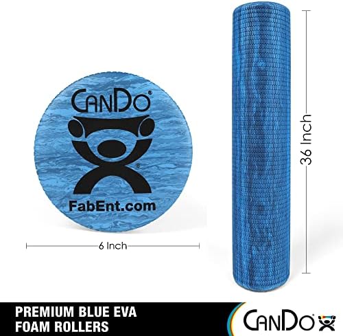 CanDo Blue Marble High Density EVA Foam Roller For Muscle Restoration, Massage Therapy, Sport Recovery, And Physical Therapy. 6" x 36", Round