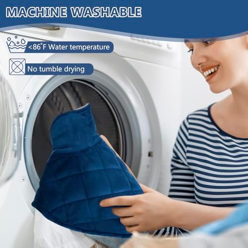 Heating Pad for Neck and Shoulders and Back, 2.2lb Weighted Heating Pads for Back Pain Relief, Large Electric Heat Pad, 6 Heat Settings, 5 Auto-Off, Birthday Gifts for Women Mom Men Dad Blue