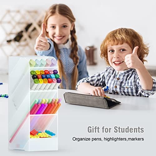 Asten Pen Holder, Pencil Holder for Desk, Pen Organizer (Clear, 1 Pack)