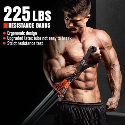 Resistance Bands with Handles, 175lb Exercise Bands for Working Out