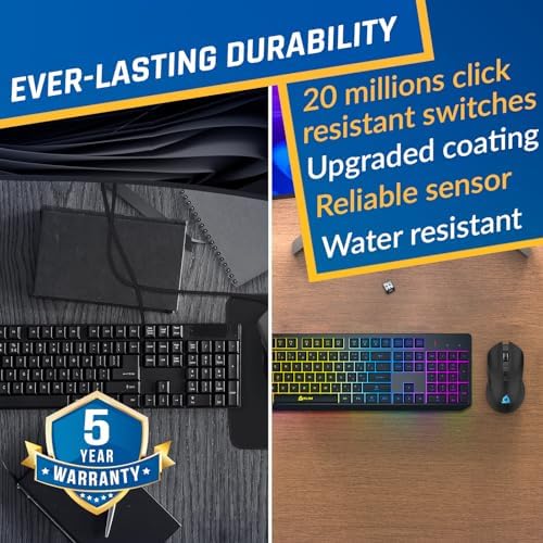 Chroma Wireless Gaming Keyboard and Mouse Bundle, US Layout, Backlit RGB