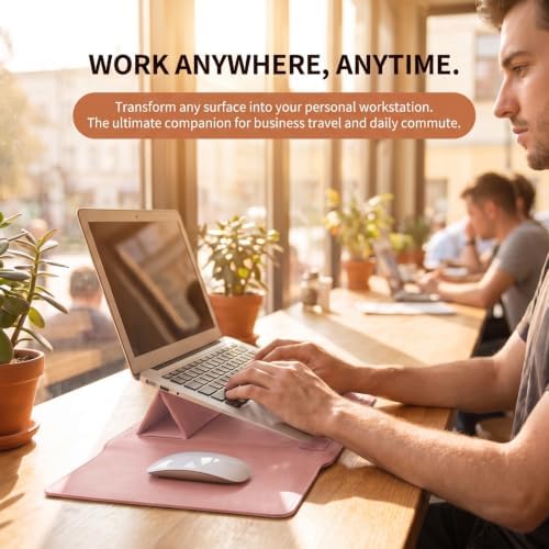 14 Inch Laptop Sleeve Case Leather Bag with Stand for Mac Book Pro