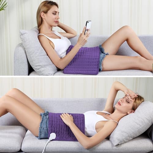 33x17 Inch Electric Heating pad for Back Neck Shoulder Knee Arms Legs- Electric Heat Pads with 6 Heat Settings & Auto Shut Off &Dry/Moist Heat Heating Pad for Birthday Mother Father Girl Men Women